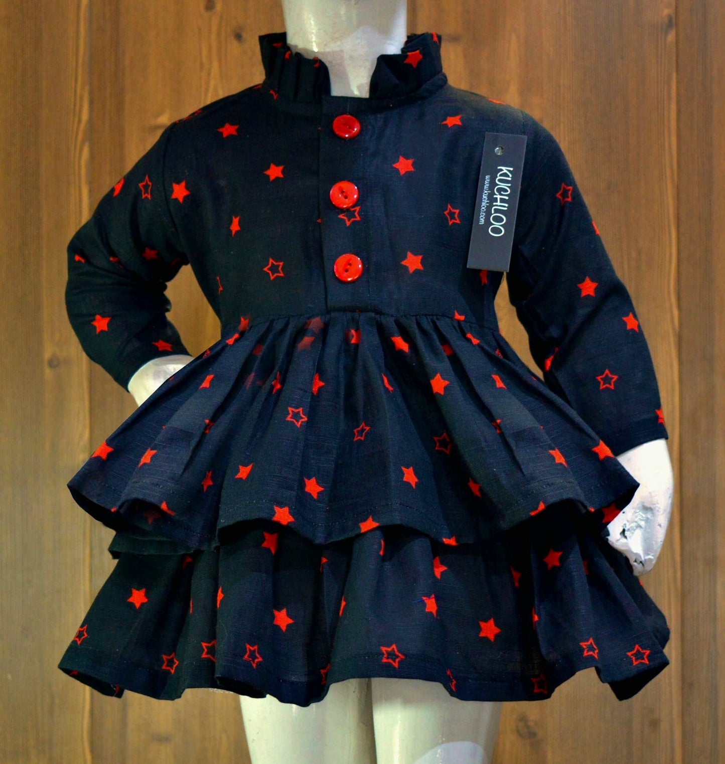 '--.Beautiful Khaddar Frock For Girls KW620