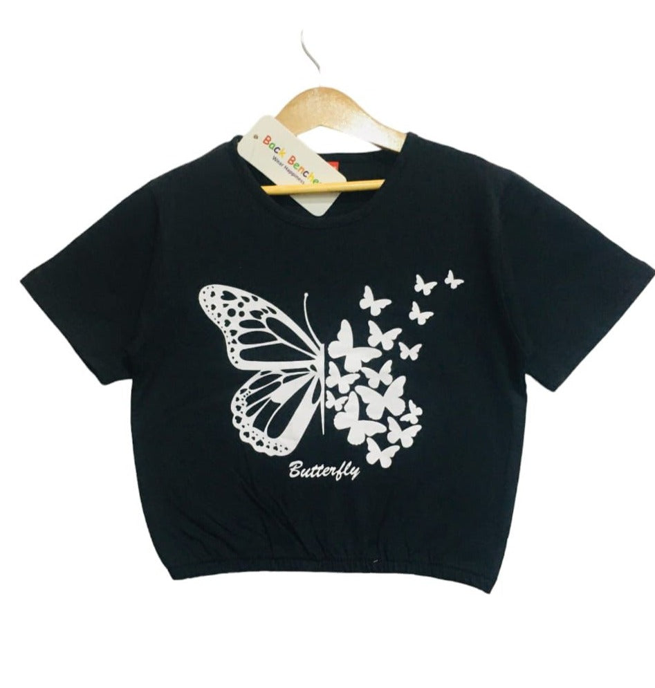 Black Butterfly Girls T-Shirt KT5