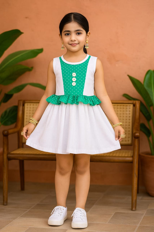 Cotton Frock For Girls (Minor Defect) KB535